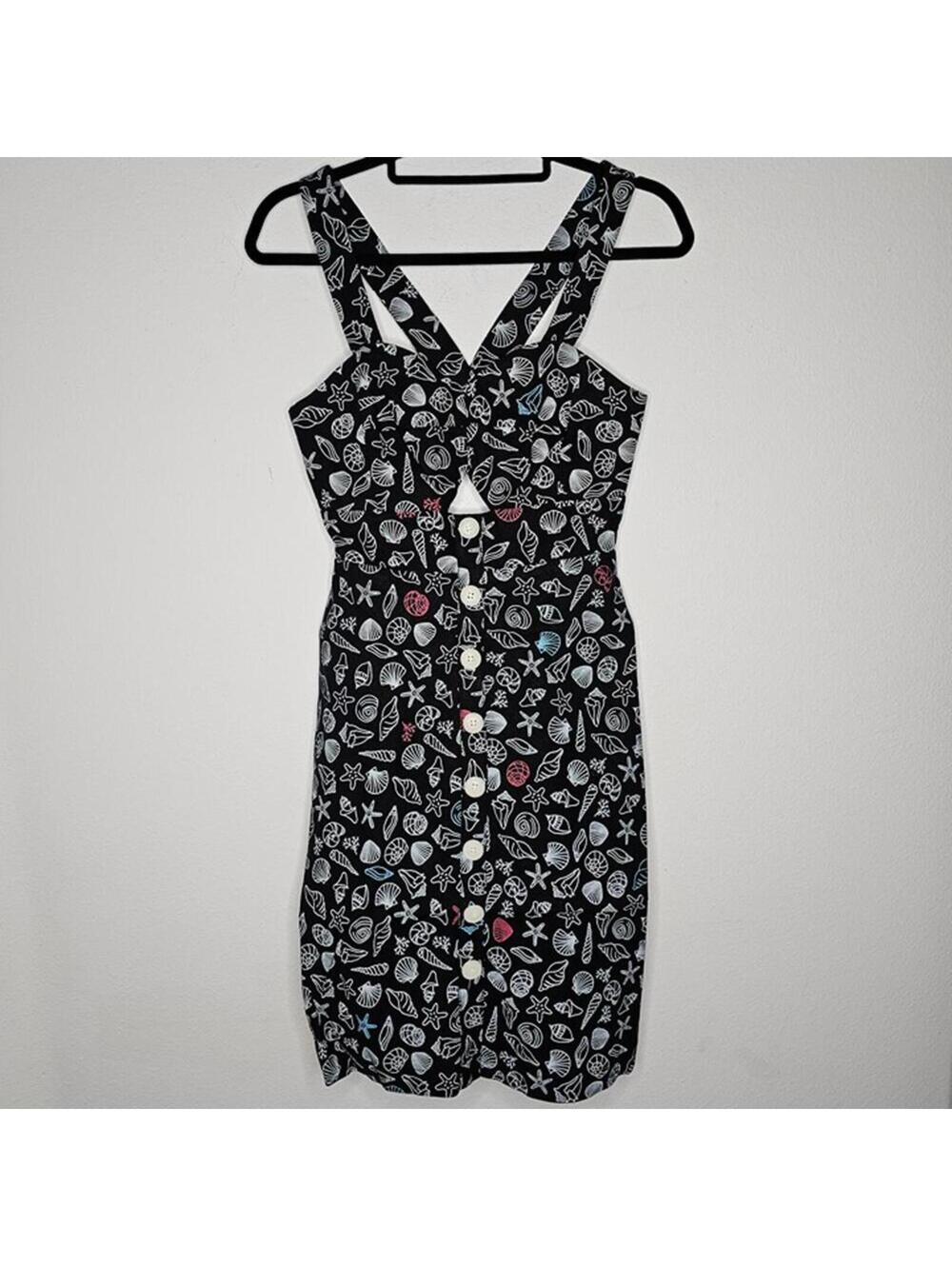 NWT ModCloth Women's Black Seashells Dress Size 8